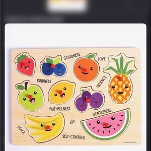 Wooden Fruit Peg Puzzle - Colorful Learning Toy (Multicolor)